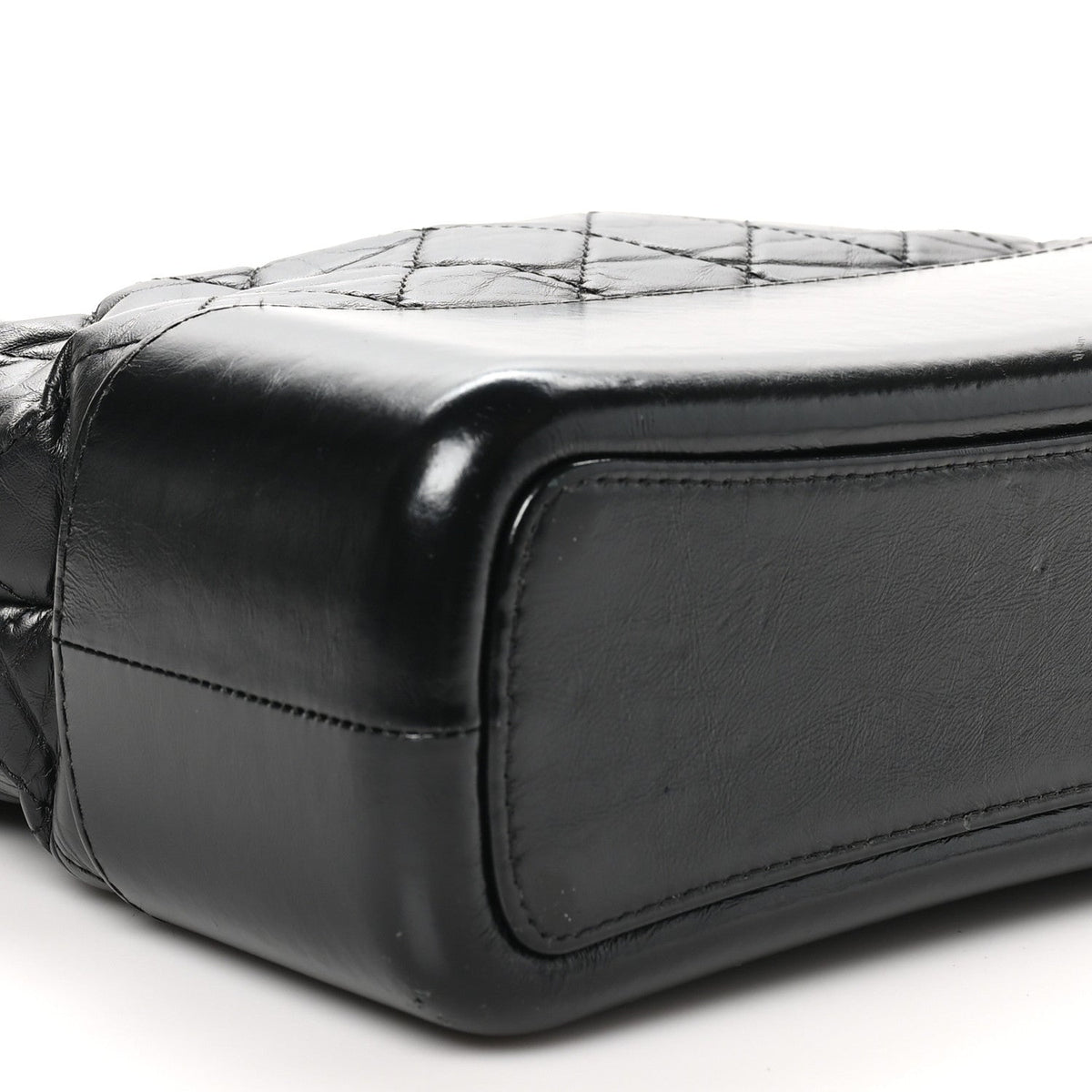 Aged Calfskin Quilted Medium Gabrielle Hobo Black