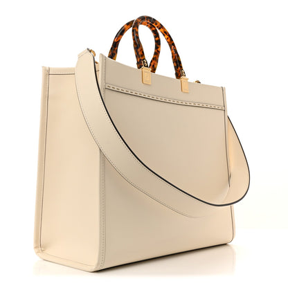 Vitello King Plexiglass Medium Fendi Sunshine Shopper Tote White Ice