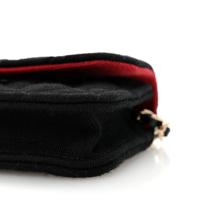 Jersey Quilted Micro Mini Flap Black