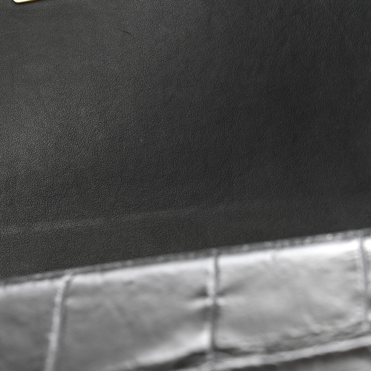 Calfskin Crocodile Embossed Graffiti Cocodile Medium Boy Flap Black
