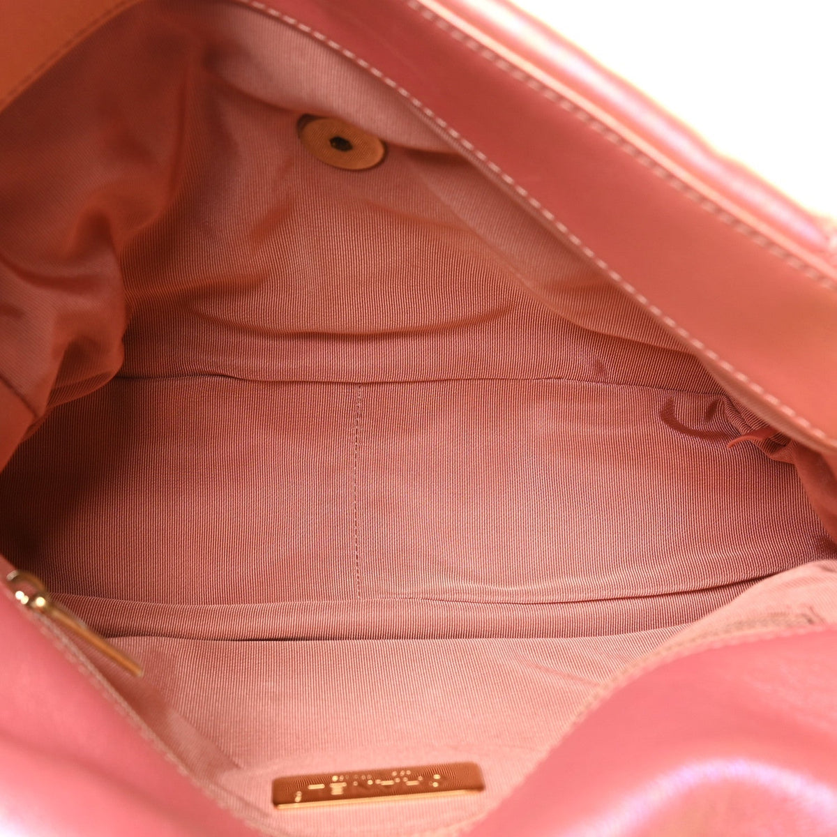 Metallic Lambskin Quilted Large Chanel 19 Flap Pink