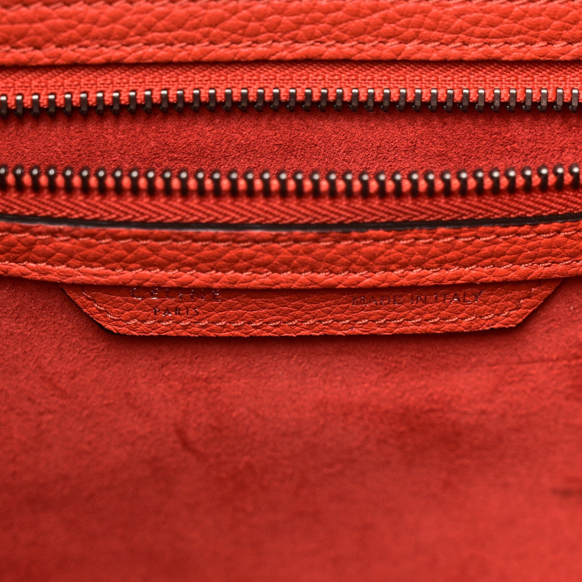 Drummed Calfskin Mini Luggage Vermillion