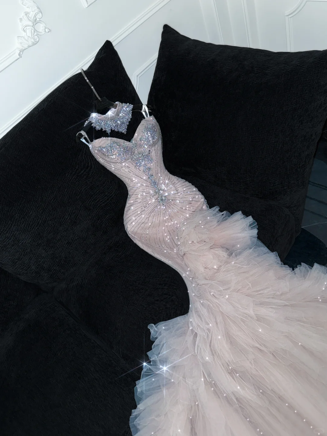 Gorgeous Champagne Sweetheart Mermaid Beaded Wedding Dresses Evening Gowns, D1196