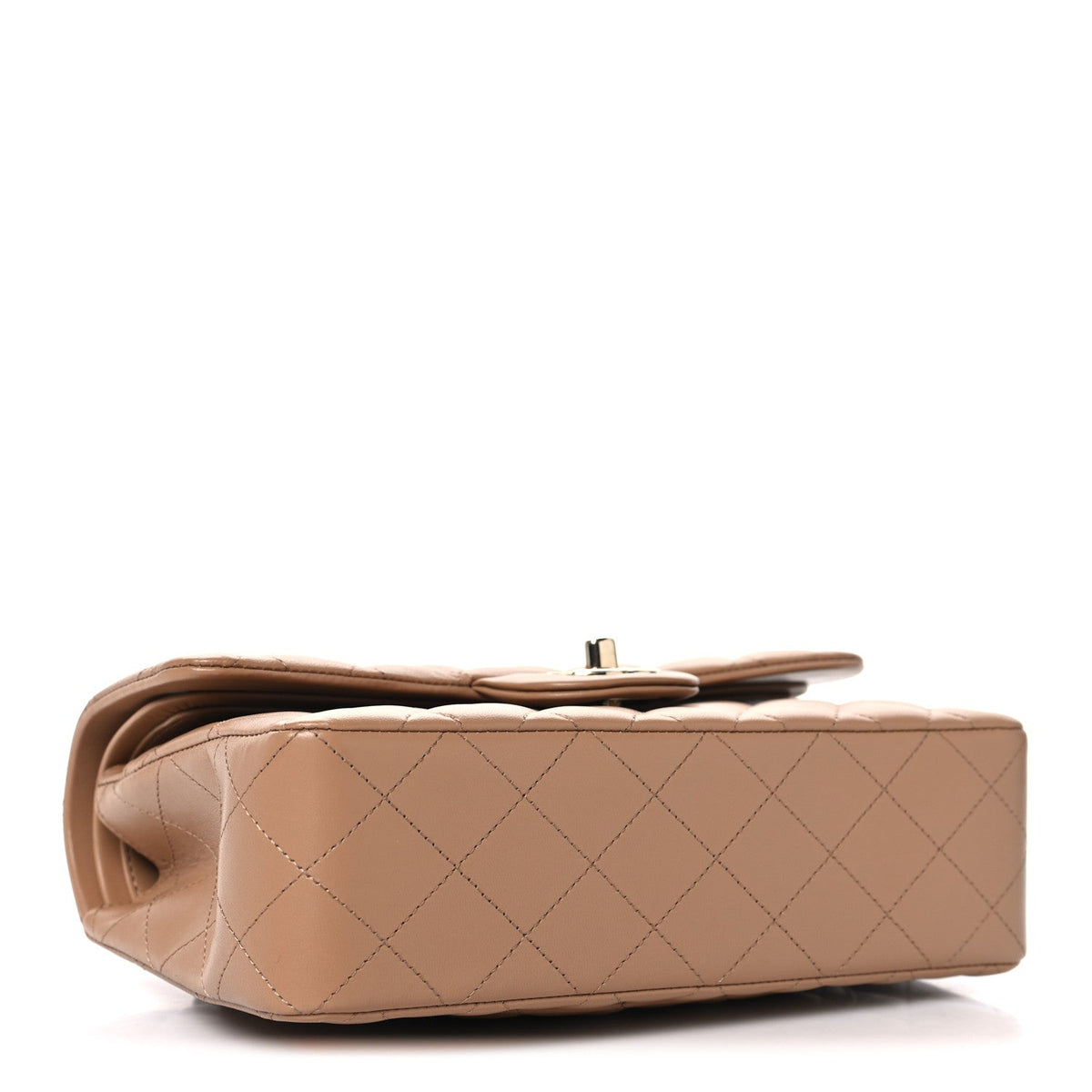 Lambskin Quilted Small Double Flap Brown