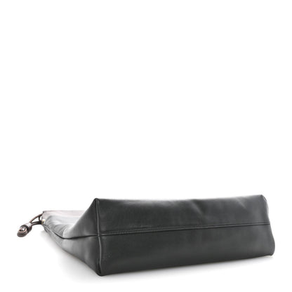 Mellow Nappa Lambskin Flamenco Tote Bag Black Dark Chestnut
