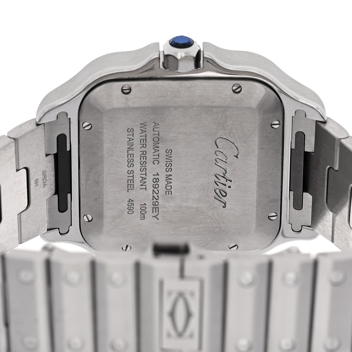 Stainless Steel 40mm Santos Dual Time Automatic Watch Grey