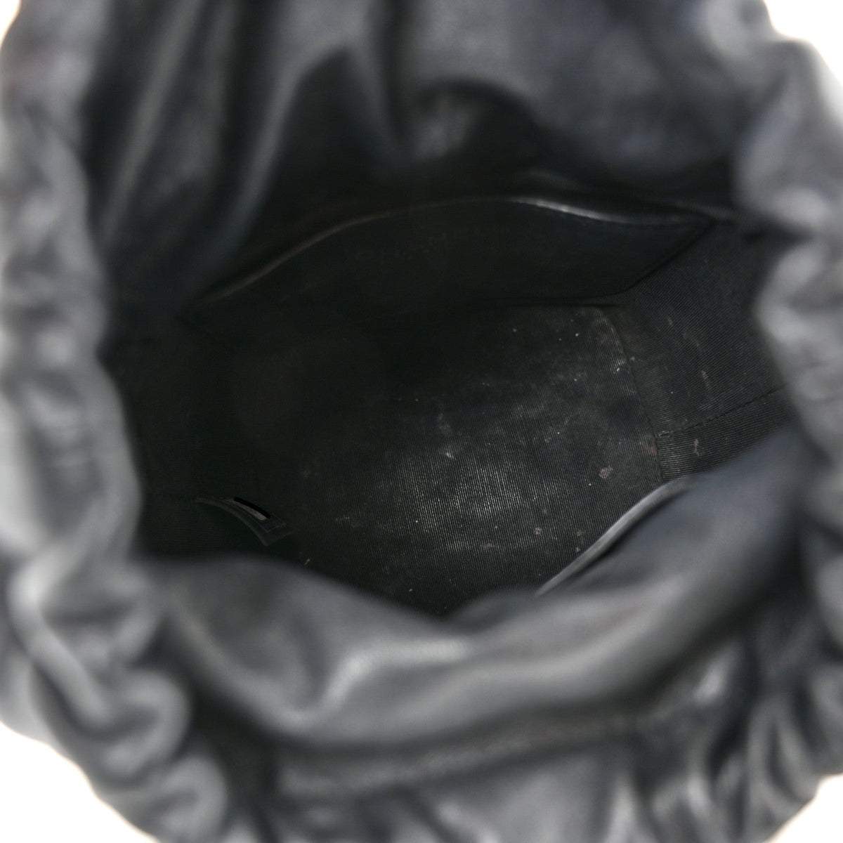 Caviar Lambskin Bucket Drawstring Bag Black
