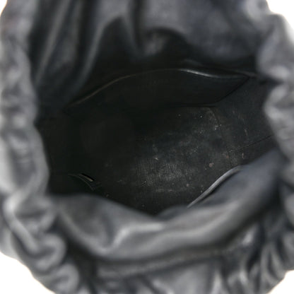 Caviar Lambskin Bucket Drawstring Bag Black