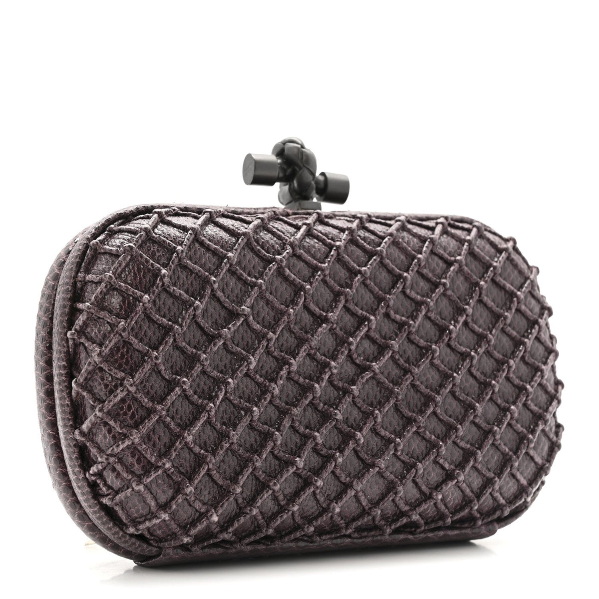 Lizard Intrecciato Knot Clutch Purple