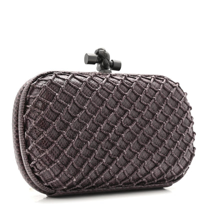 Lizard Intrecciato Knot Clutch Purple