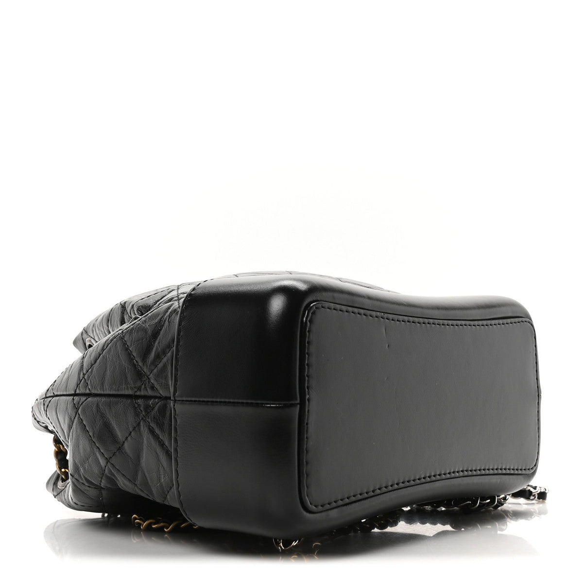 Aged Calfskin Quilted Small Gabrielle Backpack Black
