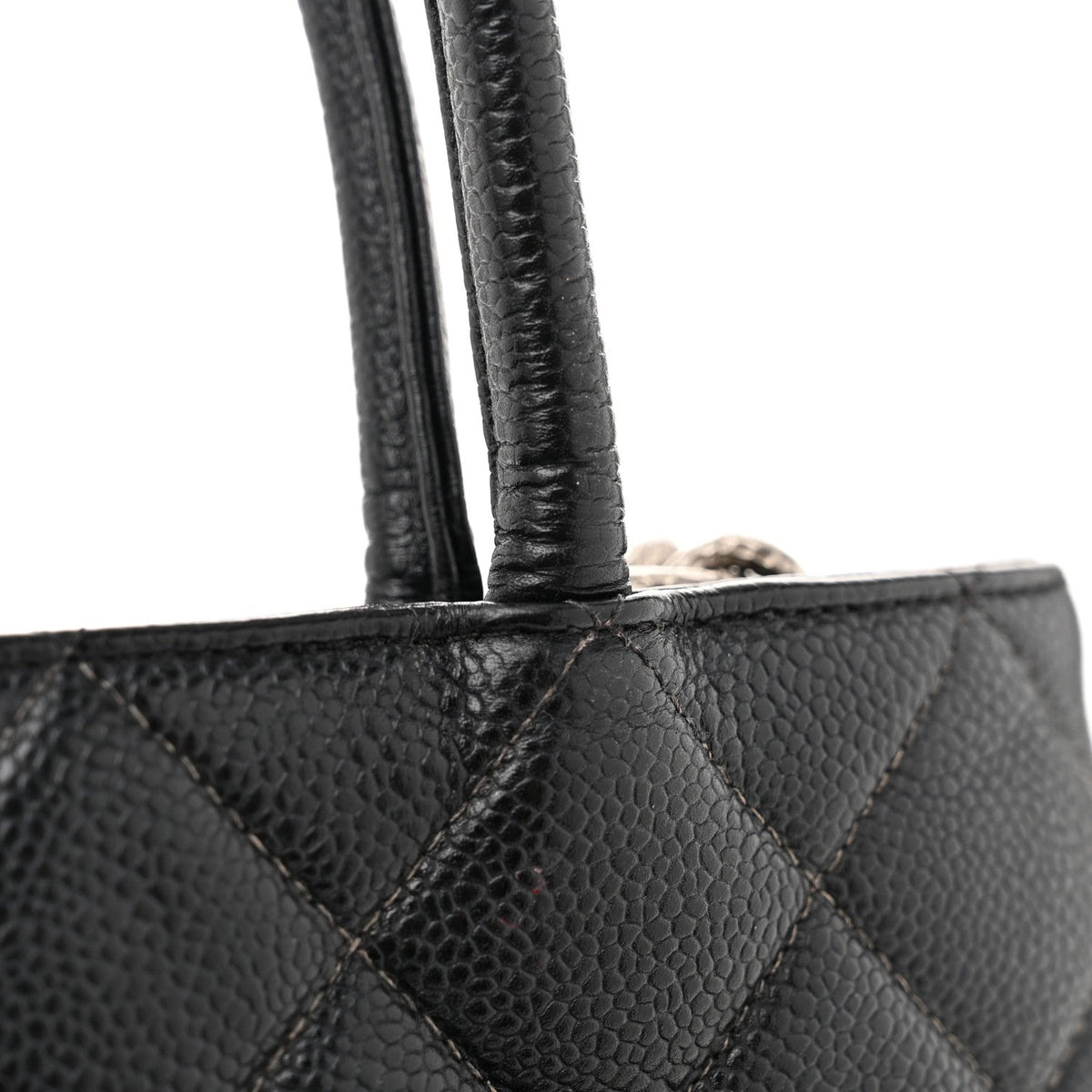 Caviar Quilted Medallion Tote Black