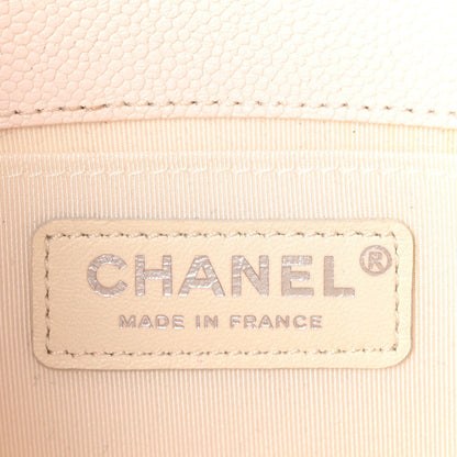 Caviar Quilted Medium Boy Flap Ivory