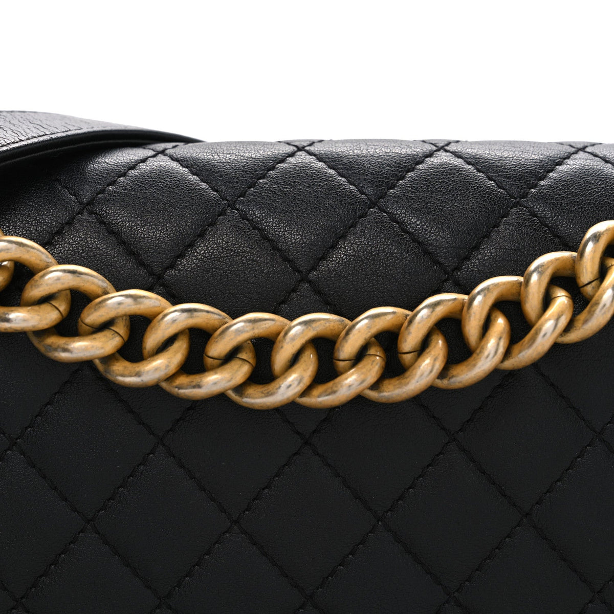 Calfskin Quilted Medium Boy Flap Black