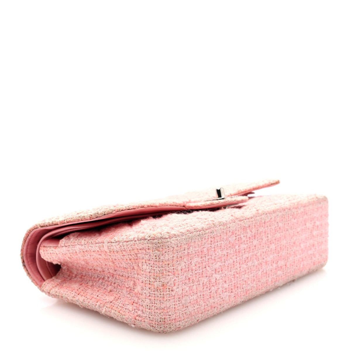 Tweed Medium Double Flap Pink