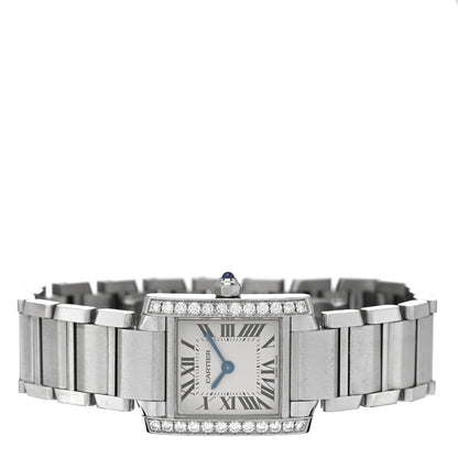 Stainless Steel Diamond Bezel 20mm Tank Francaise Quartz Watch