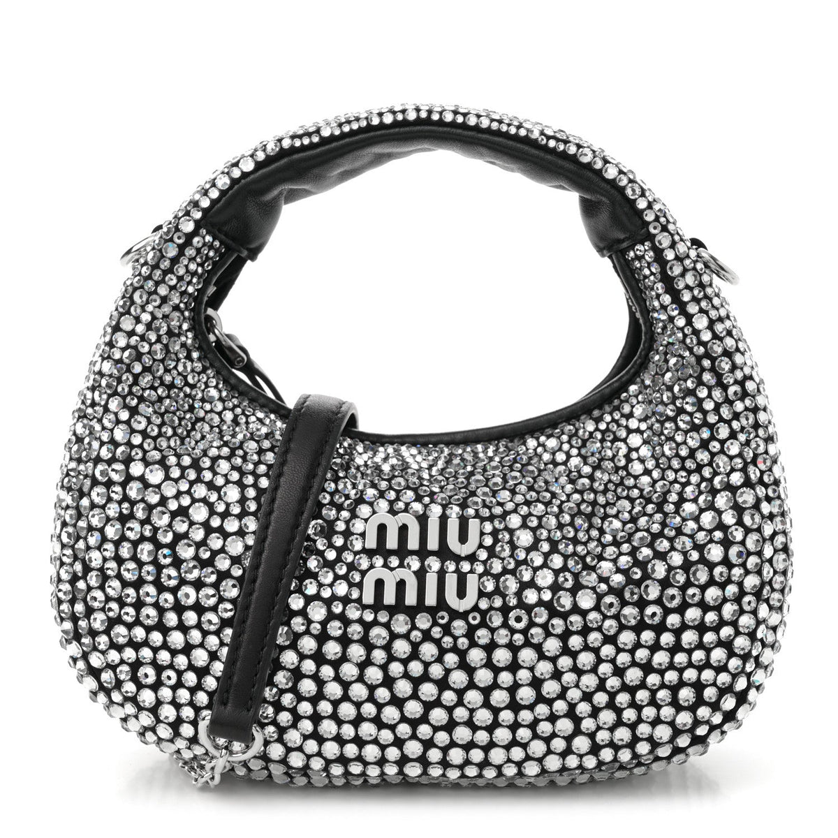 Crystal Silk Starlight Mini Wander Hobo Black
