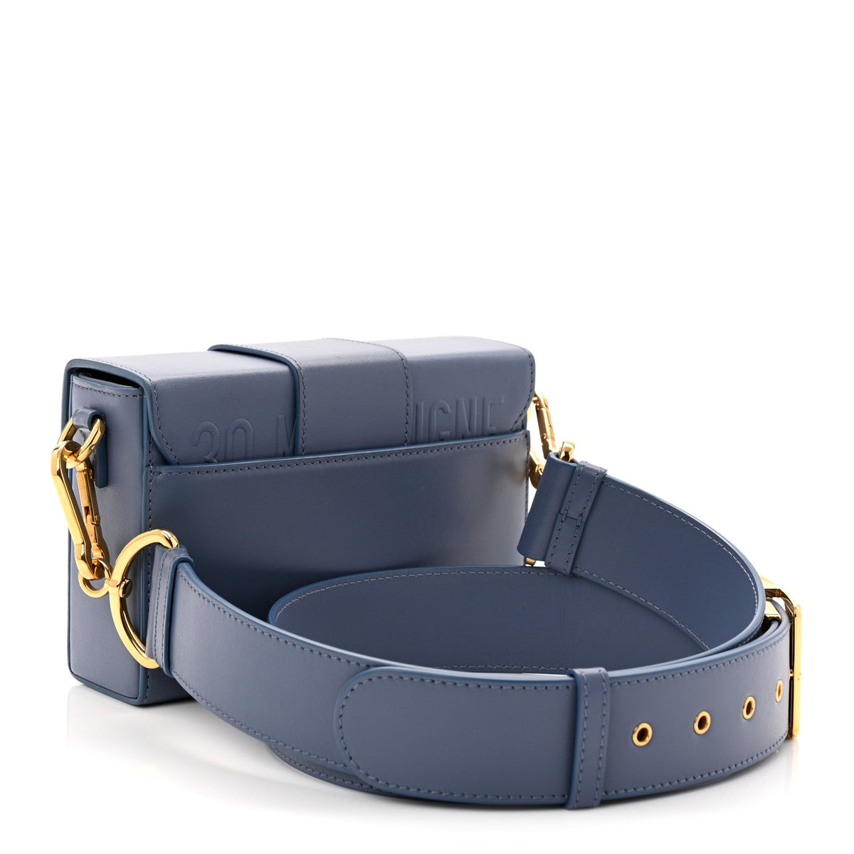 Box Calfskin 30 Montaigne Box Bag Blue