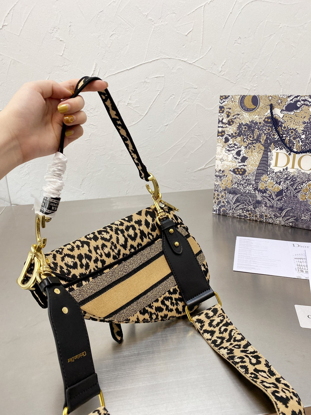 DIOR Saddle bag in beige cotton