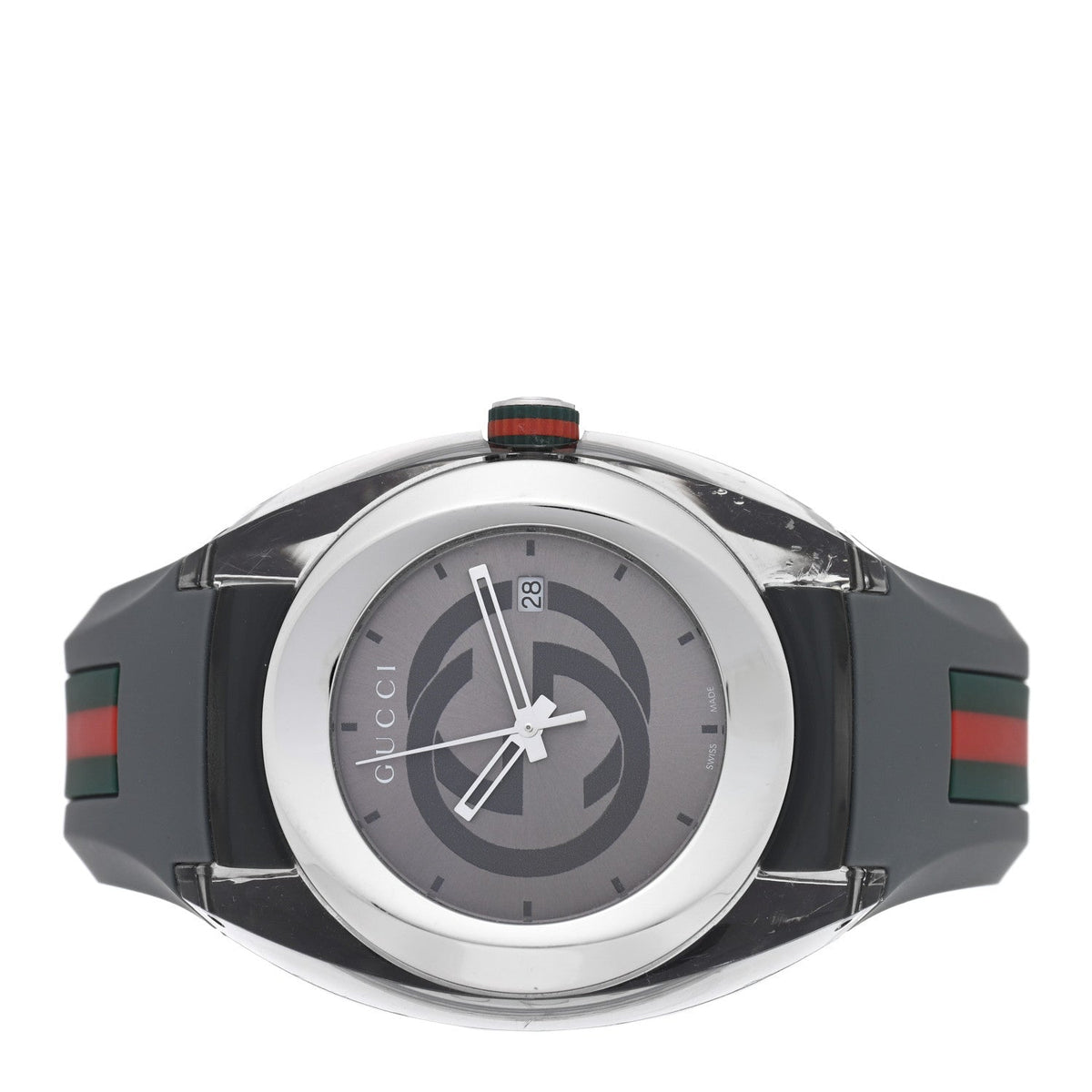Stainless Steel Rubber 46mm Sync Web Quartz Watch Grey