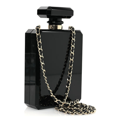 Plexiglass Perfume Bottle Clutch Black