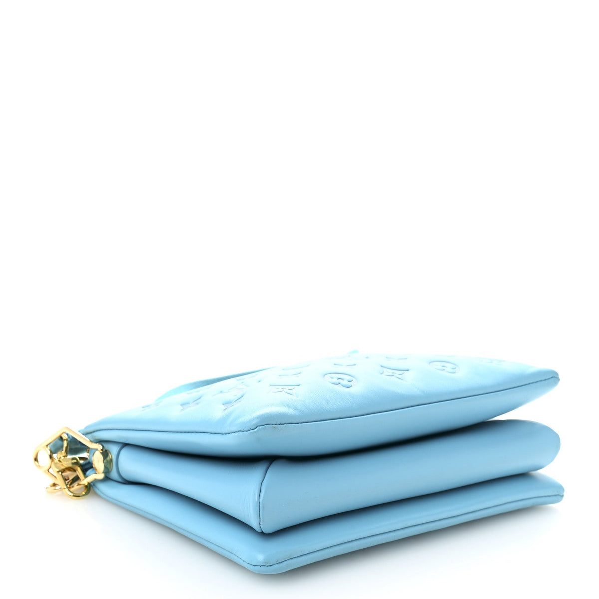 Lambskin Embossed Monogram Coussin PM Turquoise