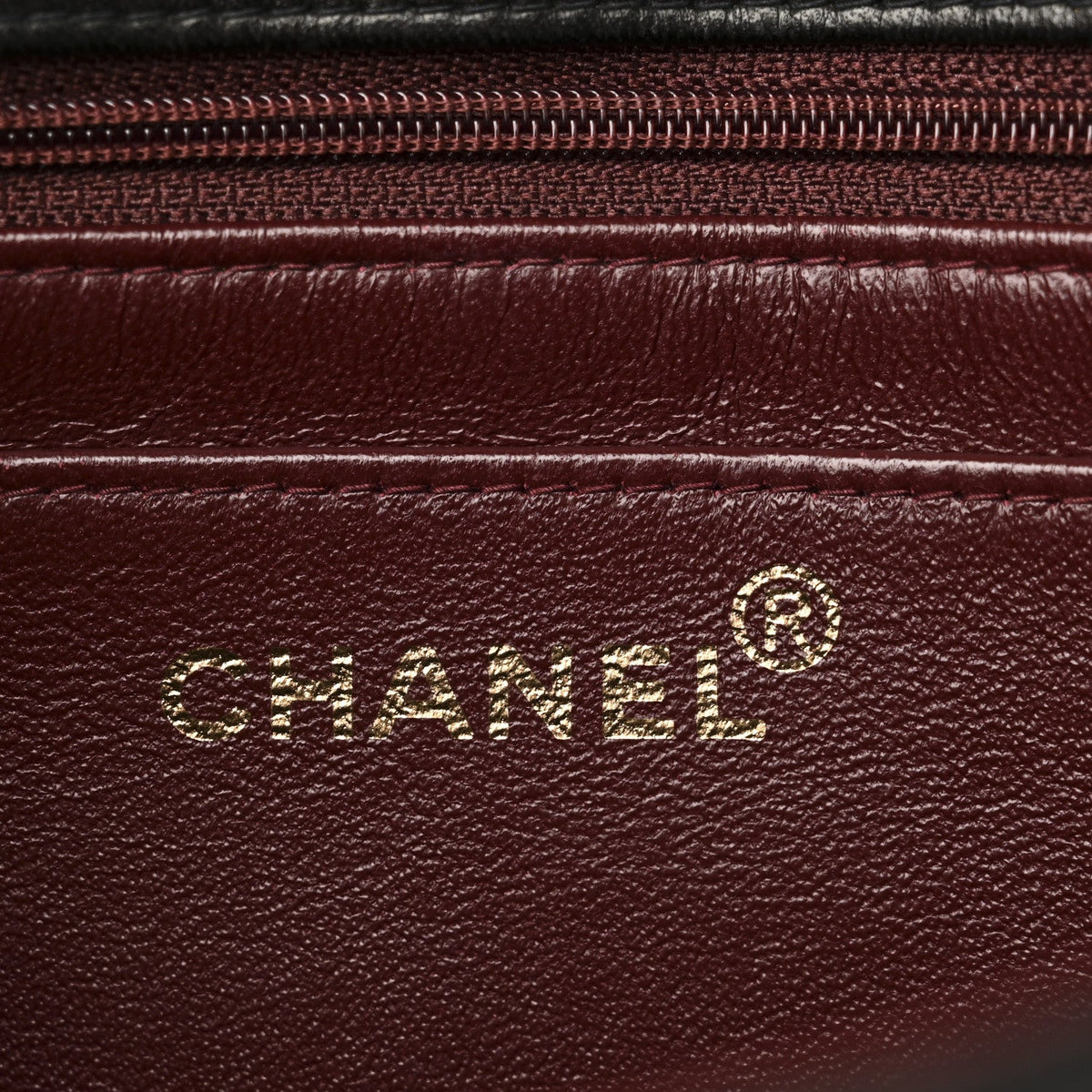 Lambskin Quilted Medium Single Flap Black