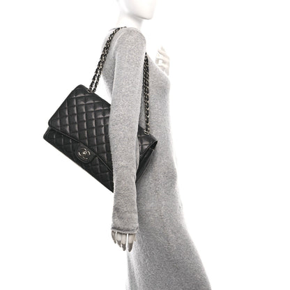 Caviar Quilted Maxi Double Flap Black