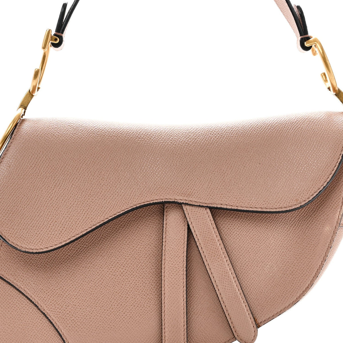 Grained Calfskin Saddle Bag Blush