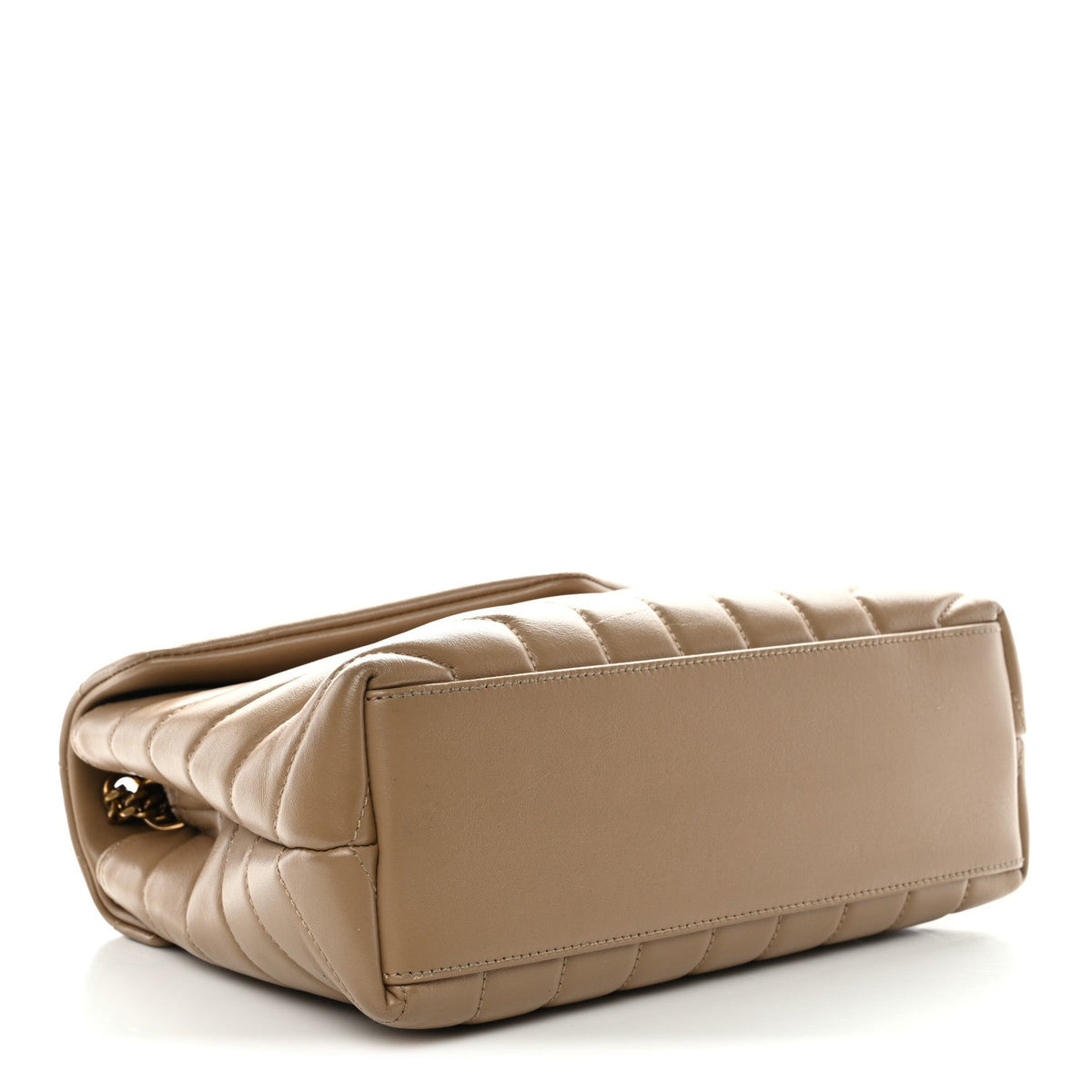 Calfskin Y Quilted Monogram Small Loulou Chain Satchel Dark Beige