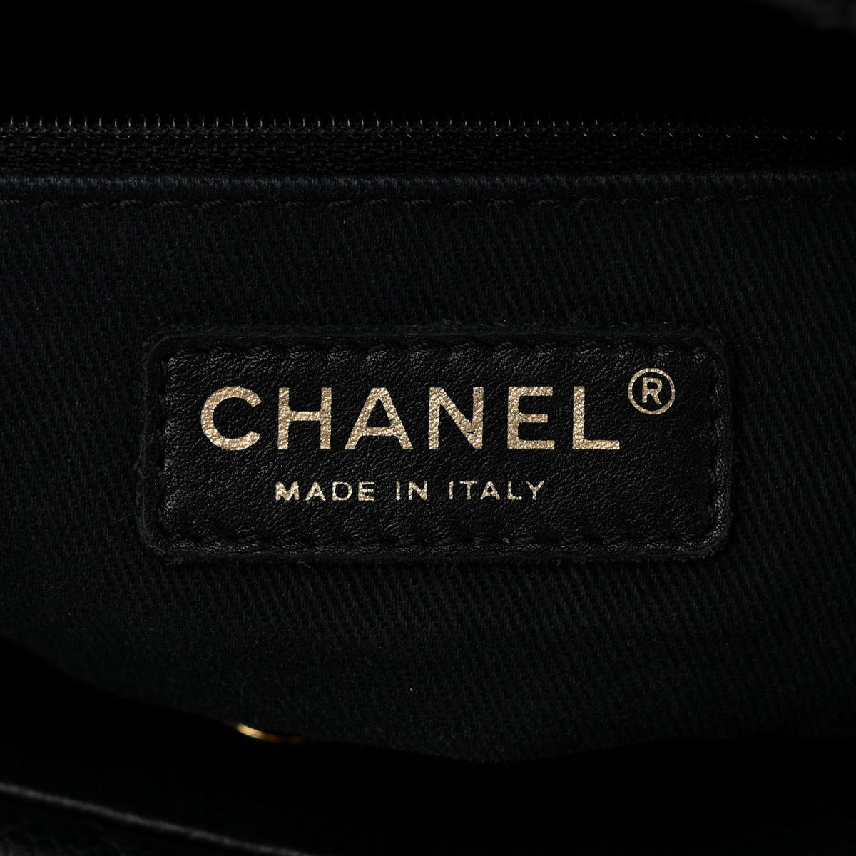 Caviar Quilted Timeless CC Soft Tote Black