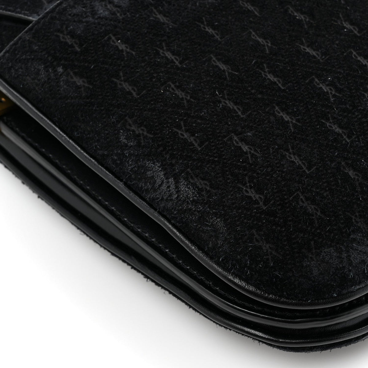 Suede All-Over Monogram Small Le Monogramme Satchel Black