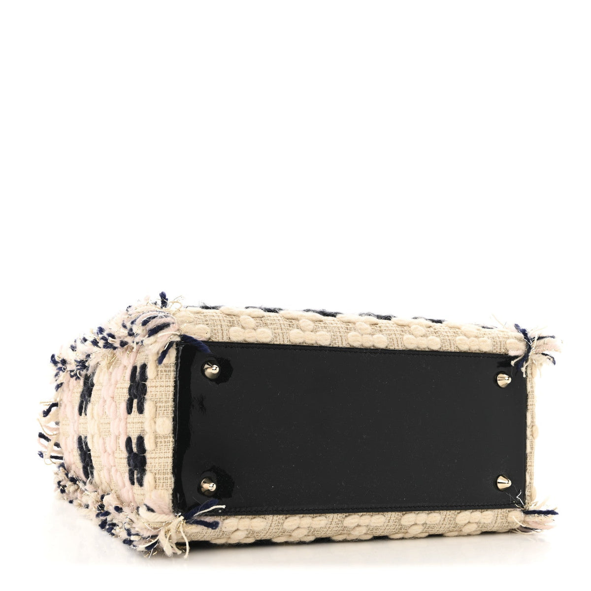 Tweed Fringe Medium Lady Dior Beige Multicolor