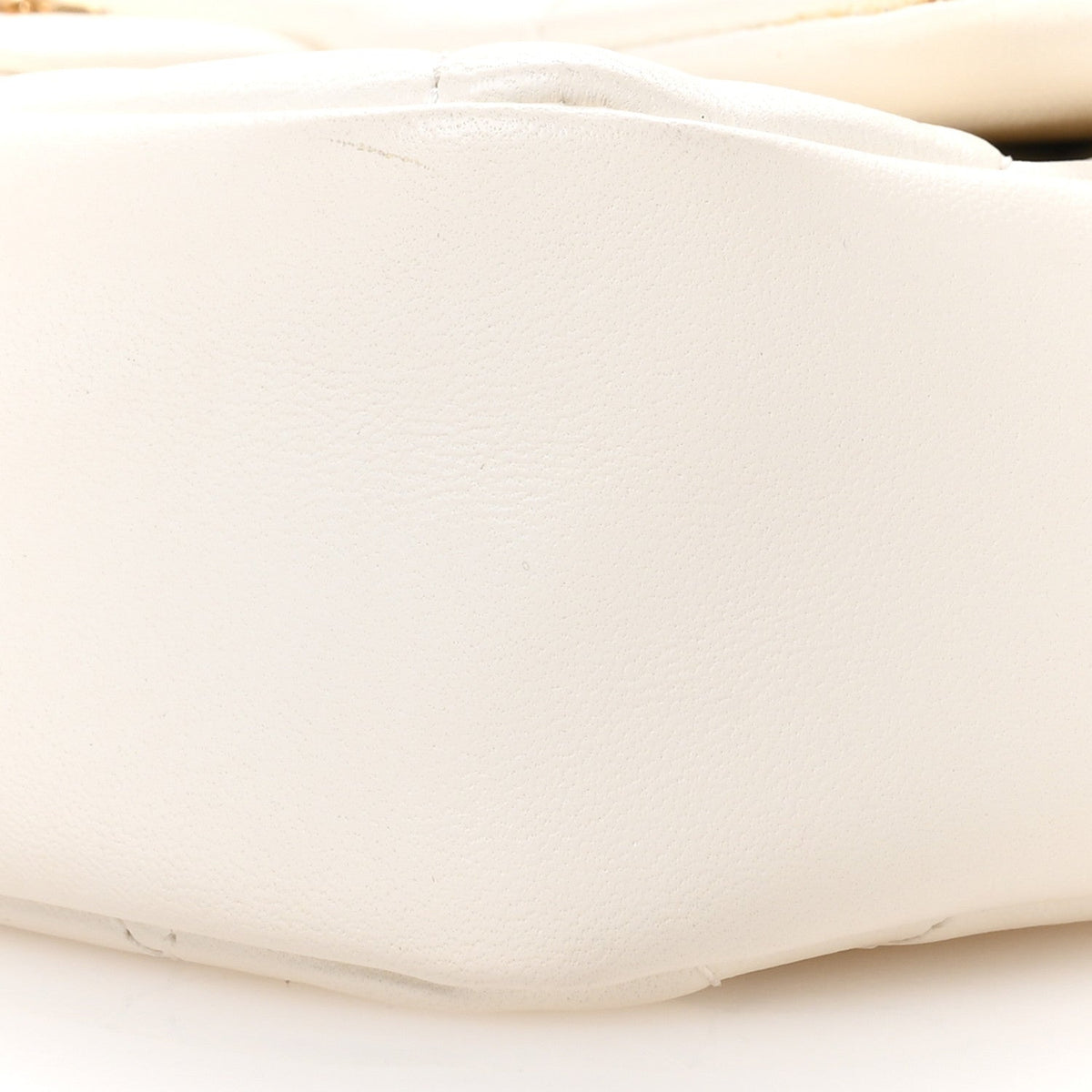 Lambskin Quilted Mini Heart Charms Flap White
