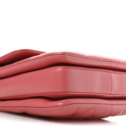 Lambskin Quilted Small Trendy CC Flap Dual Handle Bag Coral