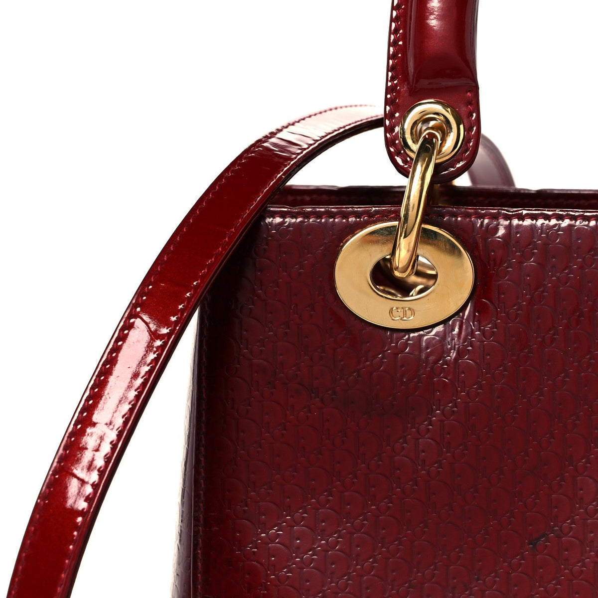 Patent Diorissimo Medium Lady Dior Burgundy Red