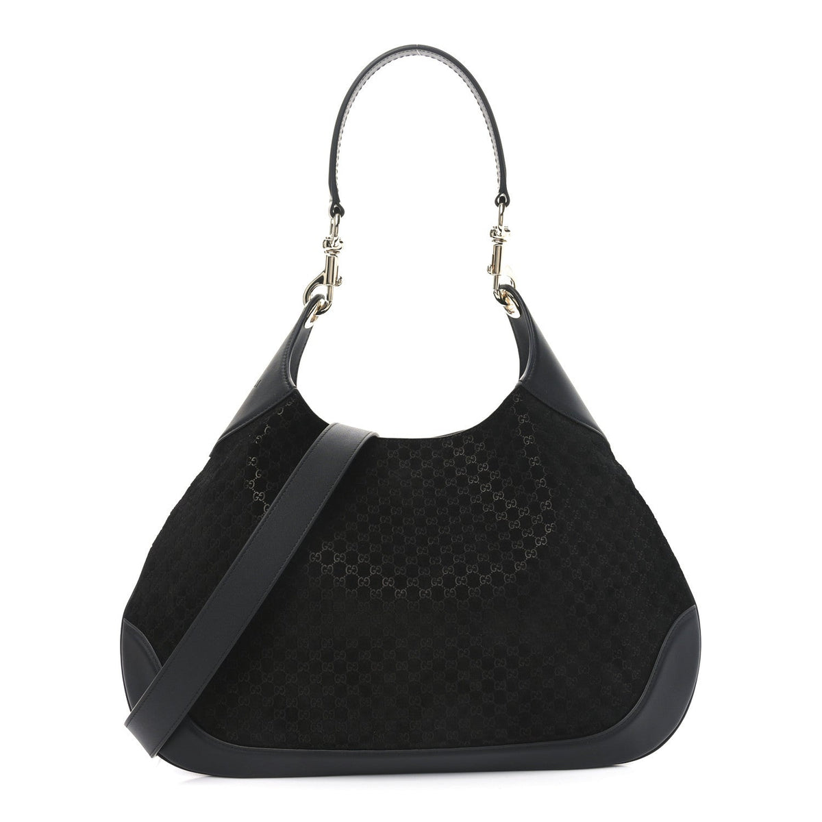 Suede Micro GG Calfskin B Medium Shoulder Bag Arabella Black