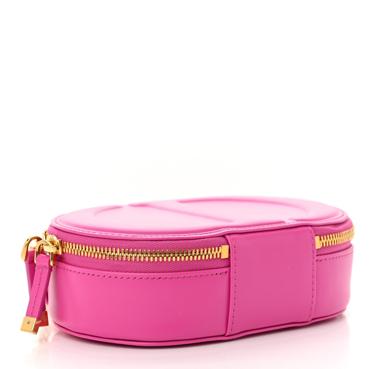 Calfskin CD Signature Oval Crossbody Camera Bag Rani Pink