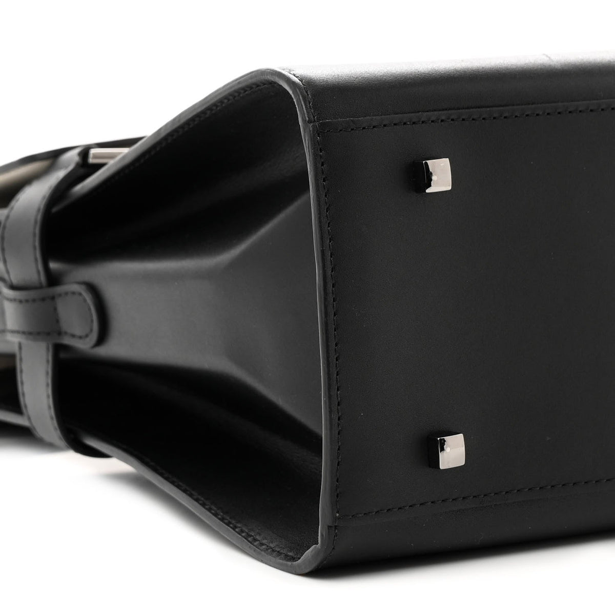 Calfskin Patent Calfskin GM Tempete Satchel Black White