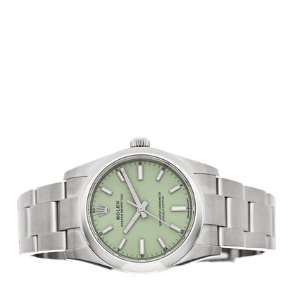 Stainless Steel 34mm Oyster Perpetual Watch Pistachio 124200