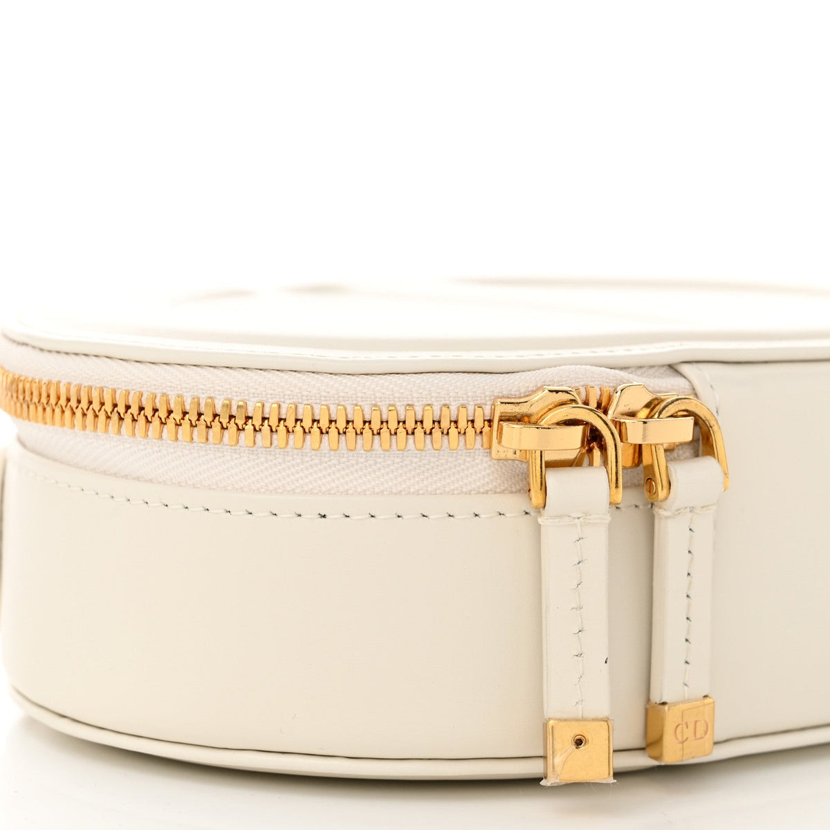 Calfskin CD Signature Oval Crossbody Camera Bag Latte