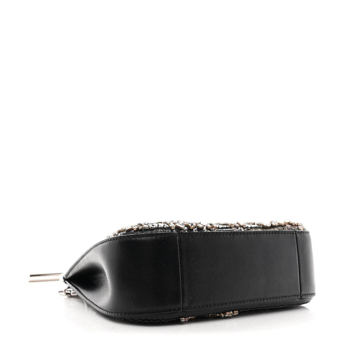 Lambskin Embellished Crystal Mini T-Bar Bag Black
