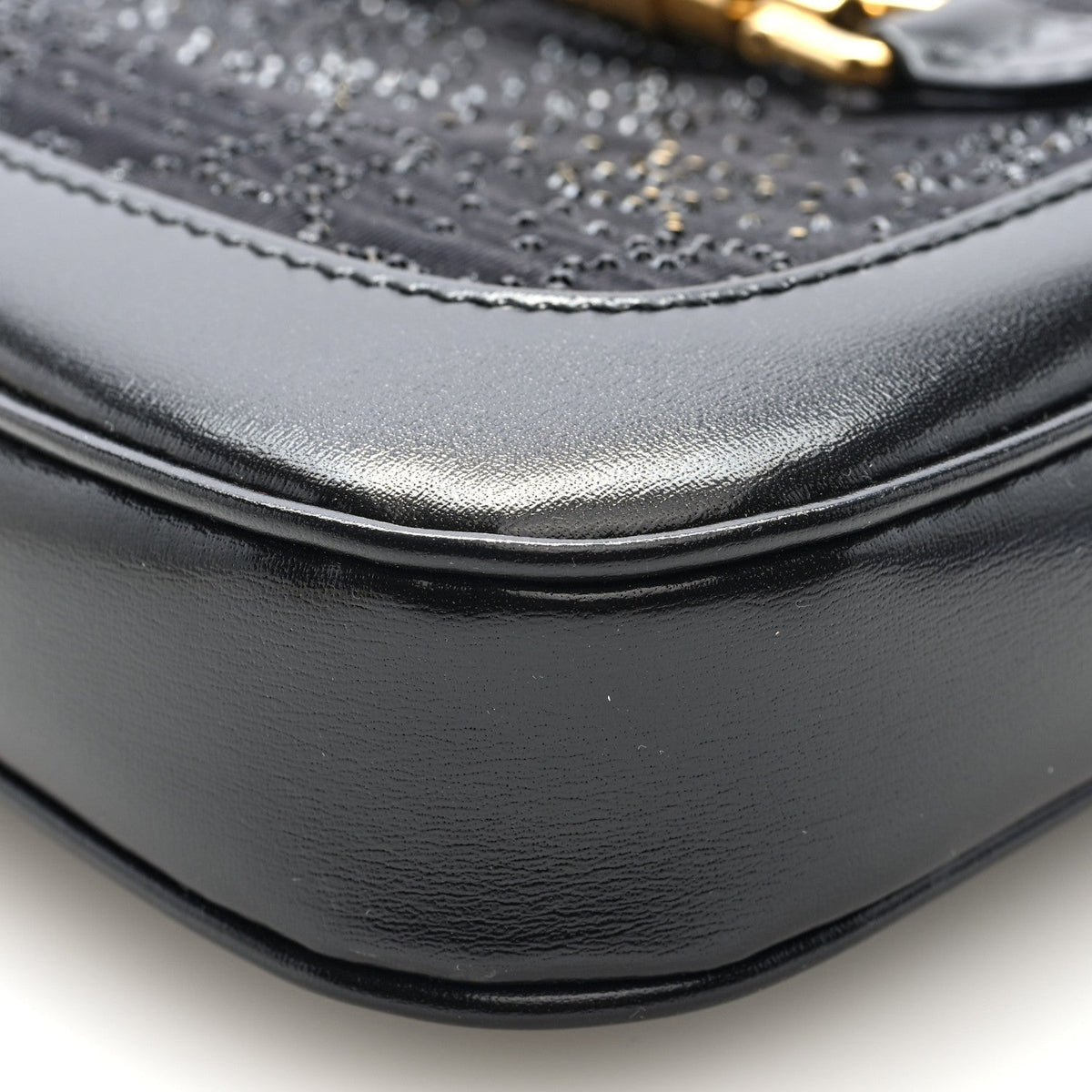 New Canvas Charisma Calfskin Crystal GG Monogram Mini Jackie 1961 Hobo Black