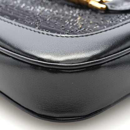 New Canvas Charisma Calfskin Crystal GG Monogram Mini Jackie 1961 Hobo Black