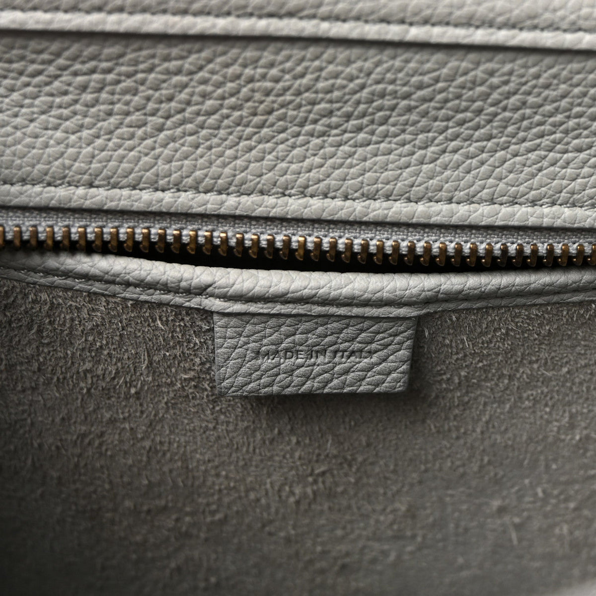 Drummed Calfskin Nano Luggage Pearl Blue