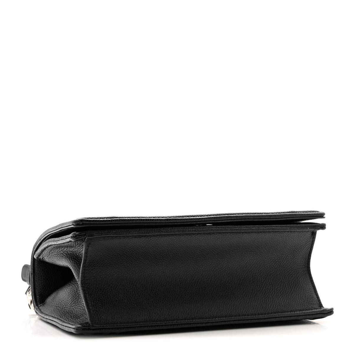 Grained Calfskin Small Diorama Flap Bag Black