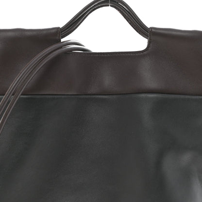 Mellow Nappa Lambskin Flamenco Tote Bag Black Dark Chestnut