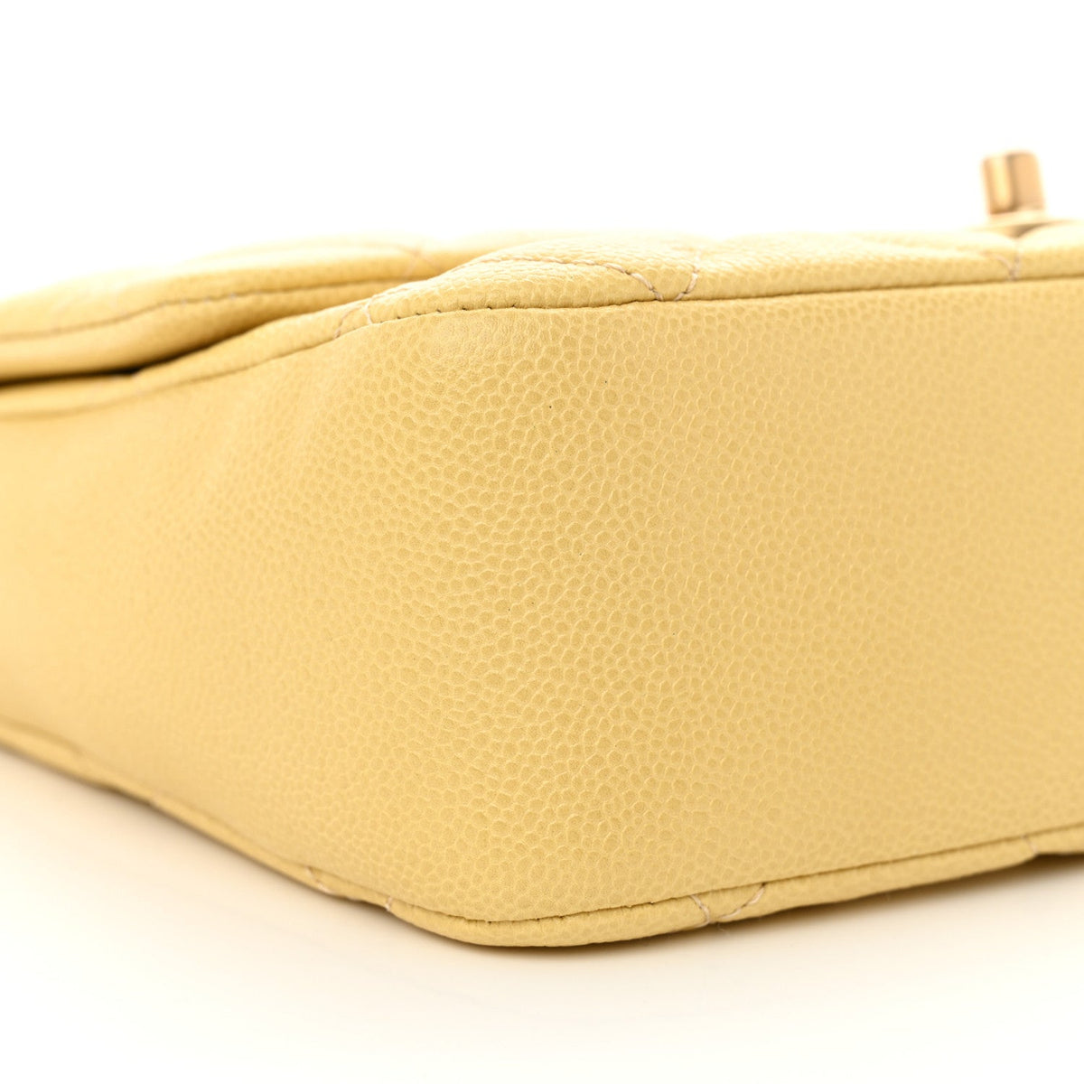 Shiny Caviar Quilted Large Chain Melody Flap Yellow