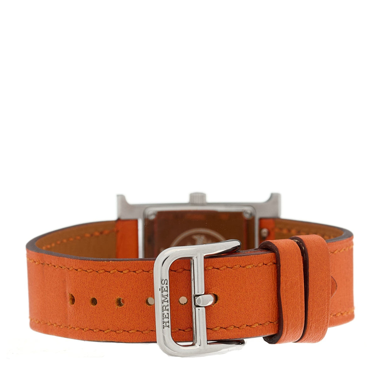 Stainless Steel Swift 21mm Heure H Hour Quartz Watch Orange