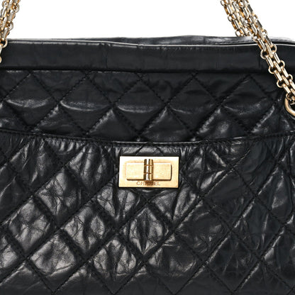 Aged Calfskin Quilted Medium Reissue Camera Case Black